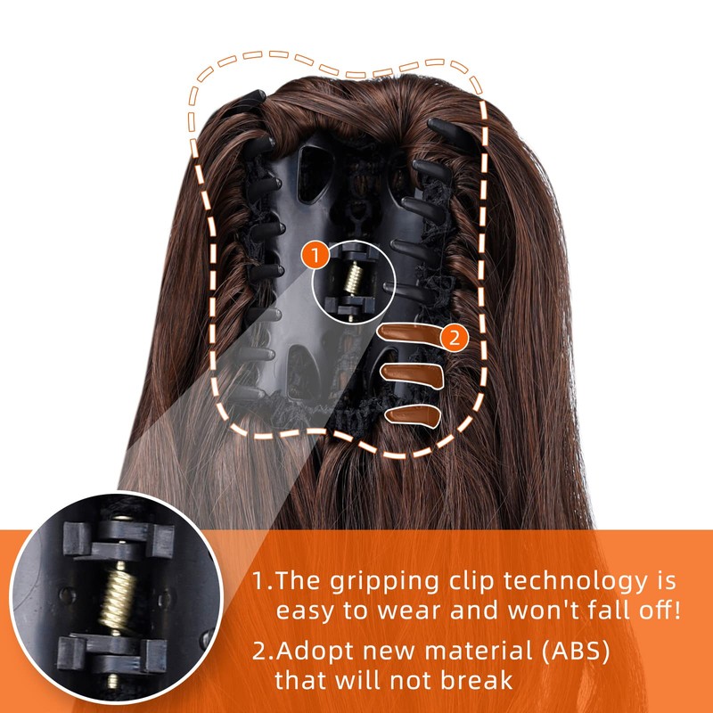 HSPCYGG Brown Clip Ponytail Synthetic Fake Pony Tails 22" 5.3