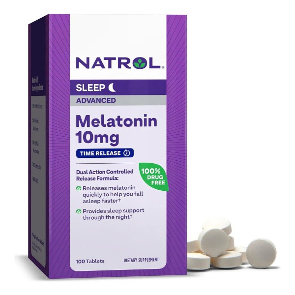 Natrol Melatonina 10 Mg 100 Tabletas Sabor Sin sabor