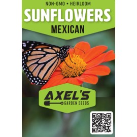 Axel's Garden Seeds Sunflower Seeds - Large Orange Blooms, Drought-Tolera - 100 Seeds