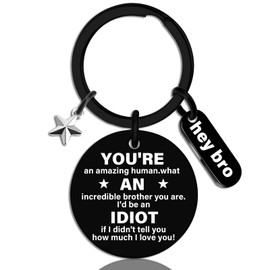 Klpoyu Best Brother Gifts From Sister Funny Gifts for Brother Keychain Gift for Brothers Adult Men Sibling Christmas Graduation Cool Birthday Gift for Big Brothers From Sisters