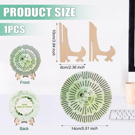 NQEUEPN Feelings Wheel with Stand, 5.51 Inch Double-Sided Emotion Wheel Chart Wooden Mood Mental Health Feelings Wheel Therapist Gift for Women Men Home Office Decor (Green)