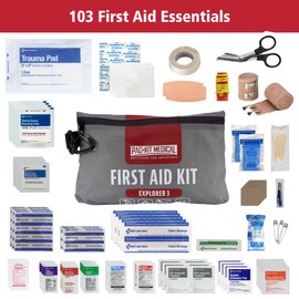 Pac-Kit Watertight Explorer 3 First Aid Kit for Hiking, Camping and Outdoor Activities, 103 Pieces