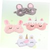 OHPHCALL 4Pcs Cartoon Sleeping Eyeshade Set Plush Unicorn and Sleep
