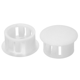 PATIKIL Hole Plugs Plastic, 100 Pcs 16mm(5/8") Screw Bumper Hole Plug Flush Snap Type Round Hole Cover Caps for Round Holes Cabinet Furniture Kitchen, White