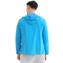 Shuanghu Men's UPF 50+ Sun Protection Shirts SPF Jacket UV Cooling Hoodie Long Sleeve Summer Clothing for Outdoor Hiking（Blue XL