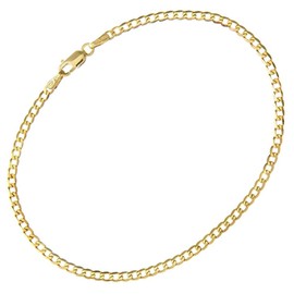 Old English Jewellers 9ct Yellow Gold 10.5 inch Curb Ankle Bracelet/Anklet - UK HALLMARKED