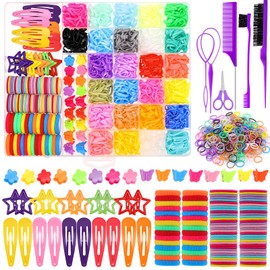 2065 Pcs Hair Ties Set with Tools & Clips, Colorful Elastics for Girls