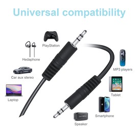 SLLEA 3.5mm AV Out to AUX in Cable Audio/Video Cable Cord for iLuv iMM377 iMM377BLK MobiAir Mobi Air Wireless Bluetooth Stereo Speaker Sound Dock iMM-377 iMM-377BLK