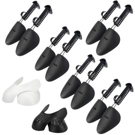 SYINUOYIS 7 Pairs Plastic Shoe Stretchers for Men,Include 5 Pairs Adjustable Length Shoe Trees and 2 Pairs Shoe Boot Creases Preventers