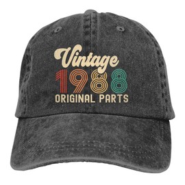 37th Birthday Gifts for Dad Men, Vintage 1988 Hat Original Parts, Funny Adjustable Washed Printed 37 Years Old Birthday Gift Baseball Cap, Fathers Day from Daughter Son