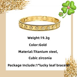 GAUEIOUR Lucky Leaf Bracelet,Fashionable and Creative Lucky Bracelet for Women,Sha Jin Inheritance Retro Lucky Bracelet,Cute Fashion Bracelet Jewelry(Gold)