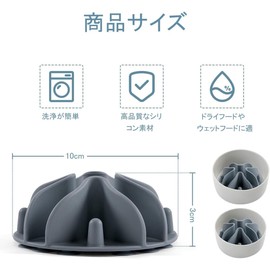 BTtime Eating Prevention, Slow Feeder, Dog Health Management, Reduces Stomach and Body Strain, Built-In Type, Strong Suction Cup Included, Cutable, Easy to Wash (Gray)