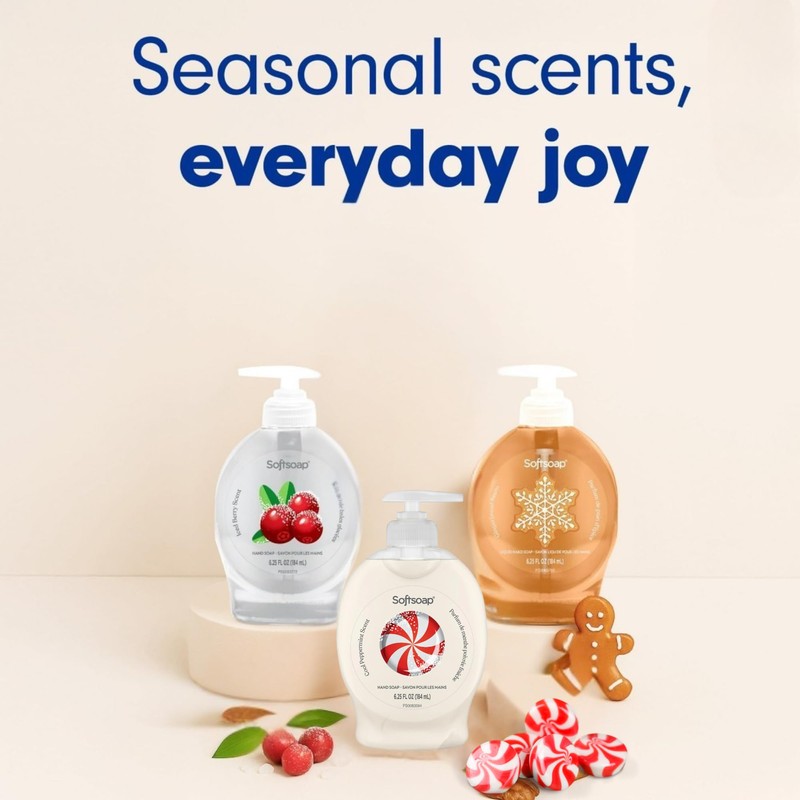 Softsoap Holiday Limited Edition Hand Soap Set, 6 Bottles, Gingerbread,