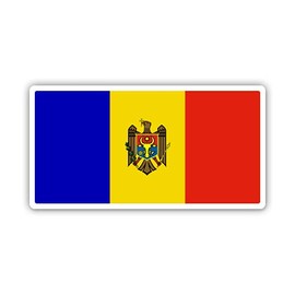 Squiddy Moldova Flag Country Pride - Vinyl Sticker Decal for Phone, Laptop, Water Bottle (3" Wide)