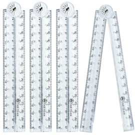 4PCS Clear Folding Ruler 30cm Flexible Foldable Rulers 15cm Transparent Straight Rulers Shatterproof Plastic Geometric Ruler for School Kids Office