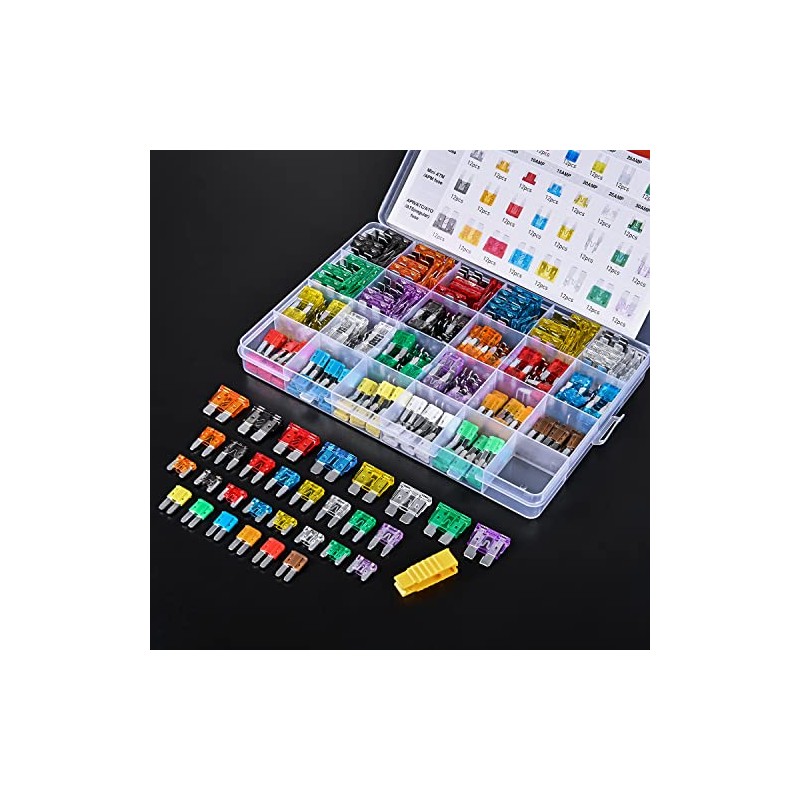 Nilight Kit Surtido de 372 Fusibles para Auto, Estándar, Mini