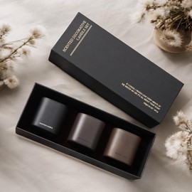 Set of 3 Scented Soy Candles Gift Set 3 Scented Candles, Champagne+Red Teak+Amber Allure,Each Candle Burns for 40-50 Hours, Allowing You to Enjoy Wonderful Aromas for Many Evenings.