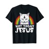 Not Today Jesus Cat Rainbow Satanism Satanic Satan Men's Women's