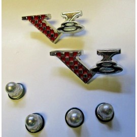 NAV fits 64 65 Barracuda  65 Fury 65 Belvedere V8 Fender Emblems  NEW