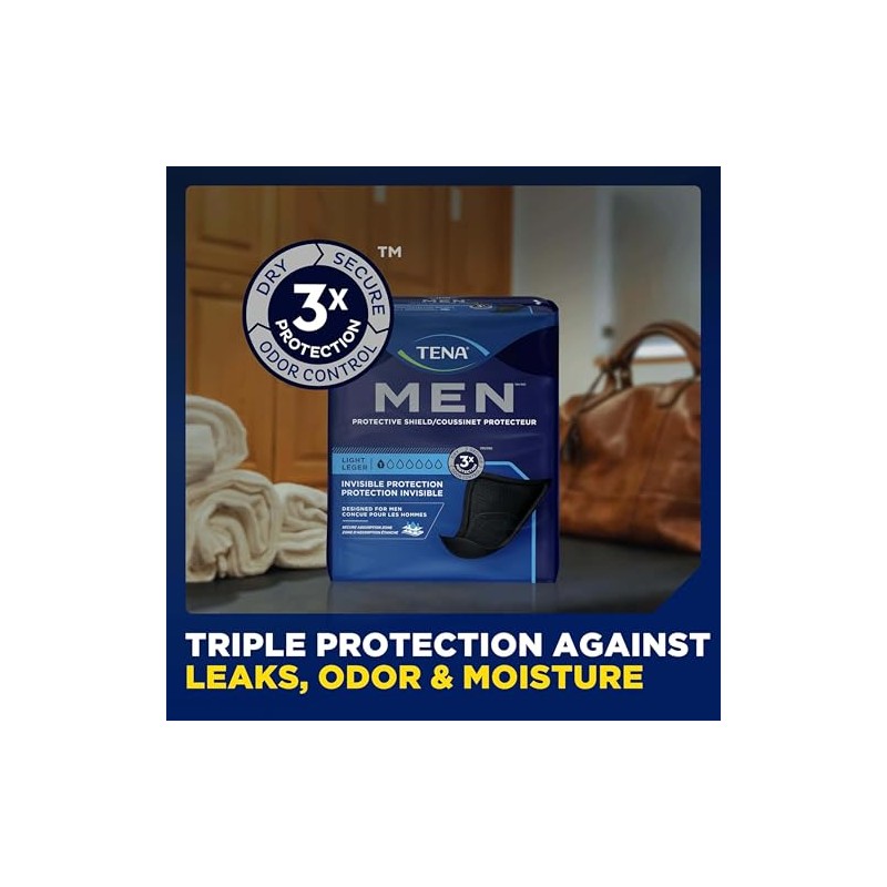 Tena Men Light Incontinence Protective Shield for Men, Bladder Control,