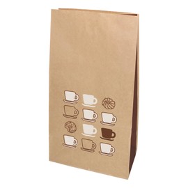 Indigo PP046 Wrapping Paper Bag, Square Bottom Bag, S, Coffee, Brown/Craft