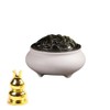 Round Incense Burner with Ceramic Lid, Fire Retardant Cotton and