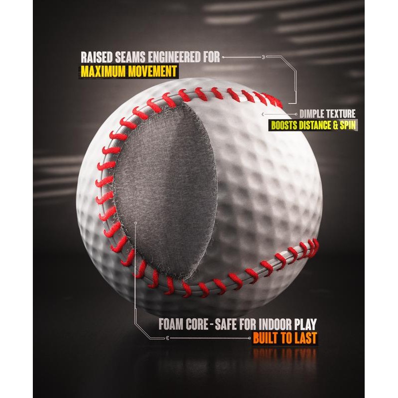 Borgoball 4 Pack - Foam Baseball with Crazy Movement for