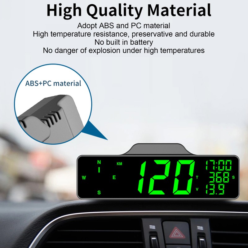 8in Car HUD Display Multifunction GPS Speedometer Fatigue Driving Alarm