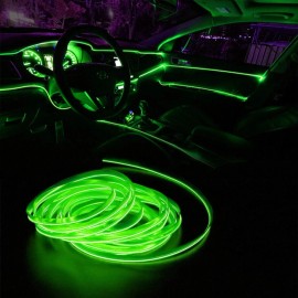 Unbranded 2M Green Car Interior EL Wire String Strip Cold Light Set for Car Dash Decor 12V