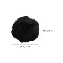 Holibanna 2pcs Plush Bunny Tail Fluffy Pom Pom Balls Cute Bunny Rabbit Cosplay Costume Accessories for Happy Easter Party Supplies Favors Photo Props (Black White)
