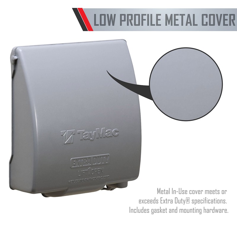 TayMac MX7280S EXTRA DUTY Gray 2-Gang Expandable Weatherproof In-Use 2-in
