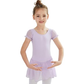 Leotardo de ballet para niñas pequeñas para danza, falda con mangas aleteo, vestido de ballet de bailarina