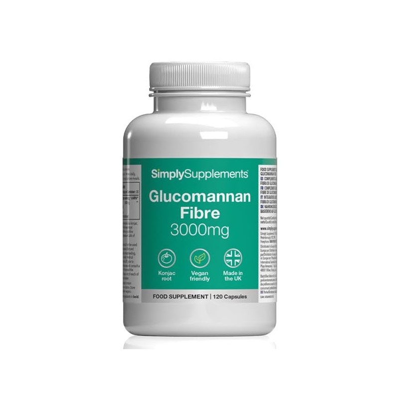 Glucomannan Fibre 3000mg from Konjac Root | 120 Capsules |