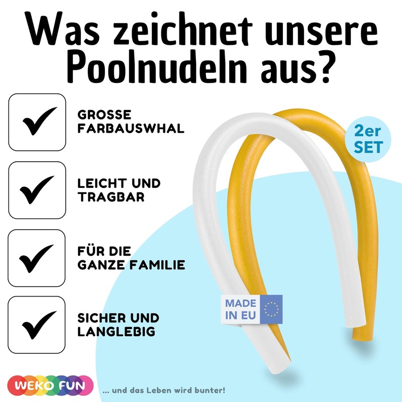 WeKo FUN Swim Noodle for Children and Adults 160 cm,