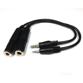 Cable Builders Inc GENERAL AVIATION DUAL TWIN PLUG HEADSET TO SPORTYS RADIO ADAPTER CABLE 1/4" 1/5"
