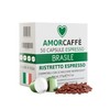 Amorcaffe 50 Aluminium Capsules Compatible with Nespresso Pods - Brasile