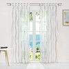 Eslir Transparent Tab Top Curtains, Wavy Pattern, Voile, Pack of