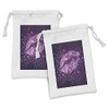 Lunarable Purple Fabric Pouch Set of 2, Digital Modern Woman