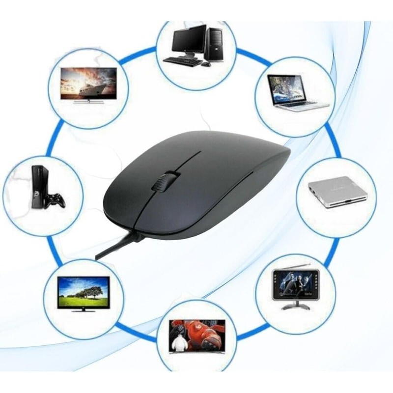 USB 3.0 Wired Slim Mouse, Optical 2.4GHZ USB Desktop Mouse,3