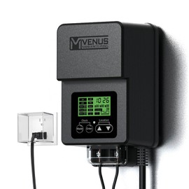 VENUS MANUFACTURING Outdoor Low Voltage Transformer 120W Landscape Lighting Transformer with Timer and Built-in Photo Sensor 120V AC to 12V AC for LED Spotlight, Pathway Garden Lighting