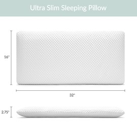 AM AEROMAX 2.75 Inches King Size Hyper Slim Memory Foam Pillow for Stomach and Back Sleepers - Thin, Flat Design for Cervical Neck Alignment and Deeper Sleep.