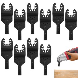 Multitool Saw Blades - 10 Piece Multi Tool Accessories for Wood, Metal & Plastic, Universal Saw Blades 10mm Quick Change Blades, Compatible with Bosch, Fein, Makita, Black & Decker