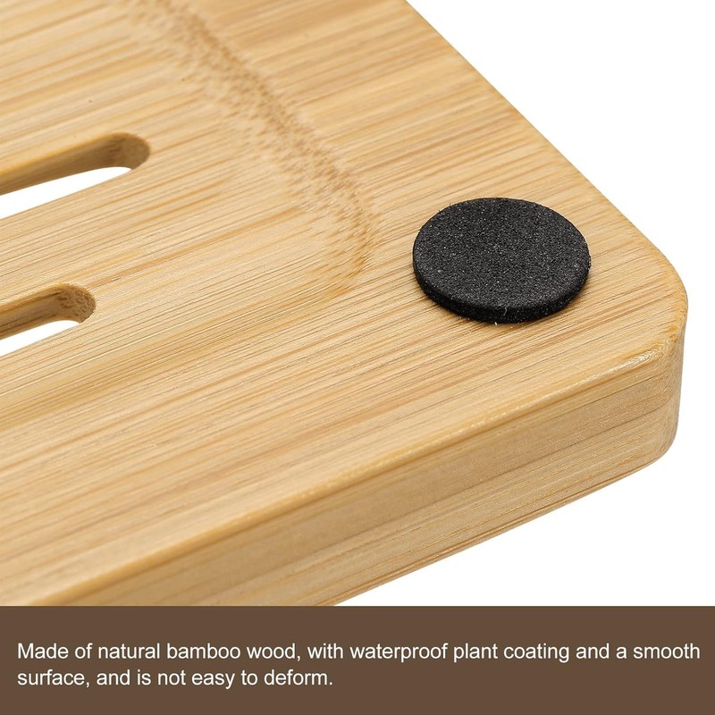 Kandid Eco-Friendly Bamboo Soap Dish with Drainage Slots - Natural
