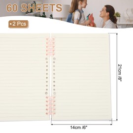 PATIKIL 8"x6" Inch Spiral Notebook, 2 Pcs Reusable Discbound Journal Binder, Refillable Planner for Meeting Work Graduation Birthday Gift, Brown