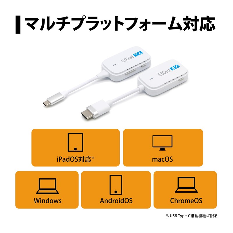 Princeton EZCast Pocket Wireless USB-C to HDMI Screen Mirroring/Expansion (Full