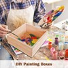 Anktily 4 Pieces Unfinished Wooden Boxes for Crafts, Small Square
