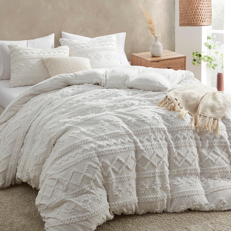 Oli Anderson White King Comforter Set Tufted Bedding Sets King