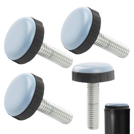 4 x Furniture Gliders with Thread Made of PTFE - Robust Sliding Feet with M6 Thread for Floor Protectors - Ideal for Furniture on Carpet, PVC, Laminate and Linoleum - High-Quality Steel and Rubber
