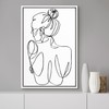 MUDECOR Framed Canvas Print Wall Art Line Art Woman with