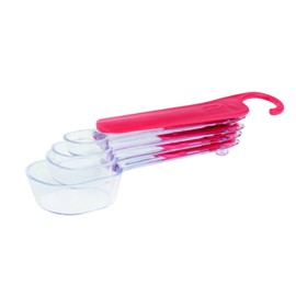 Zyliss Measuring Spoons Set of 4 with Scraper, Permanent Measurements, Non-slip Handles and Snap-fit Storage